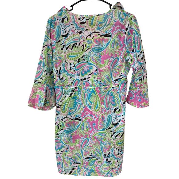MudPie Y2K Bag Lady Collection Paisley Ruffle Tunic Dress – SizeSM Boho Bright - Picture 5 of 5
